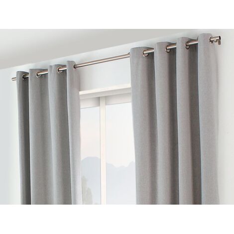 Rideau 8 oeillets 135x240 DUNE coton recyclé coloris GRIS CLAIR (1/5)