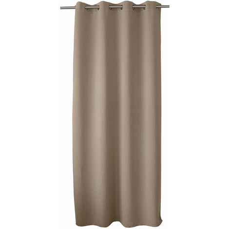 Homemaison – Rideau occultant 140 x 280 cm en polyester – Couleur naturelle – 95% occultation – Œillets en métal chromé pour installation facile
