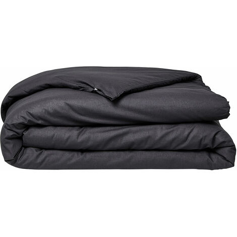 Housse de couette 100% coton bio 140x200 cm ORGANIC Fusain (1/5)