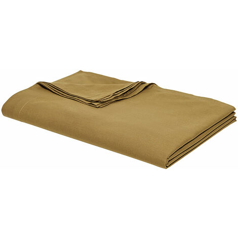 Drap plat 100% coton bio 180x290 cm ORGANIC coloris Marron Bronze
