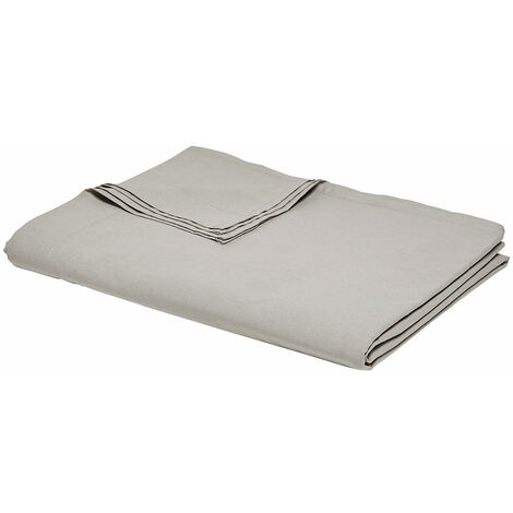 Drap plat 100% coton bio 180 x 290 cm ORGANIC coloris Beige Dune (1/5)