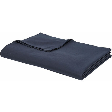 Drap plat 100% coton bio 180 x 290 cm ORGANIC coloris Bleu Navy