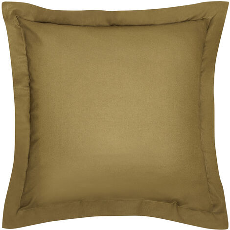 Taie d'oreiller carrée 100% coton 63x63 ESSENTIAL coloris Bronze