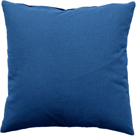 Coussin déhoussable 60 x 60 cm LOLA 100% coton coloris COBALT