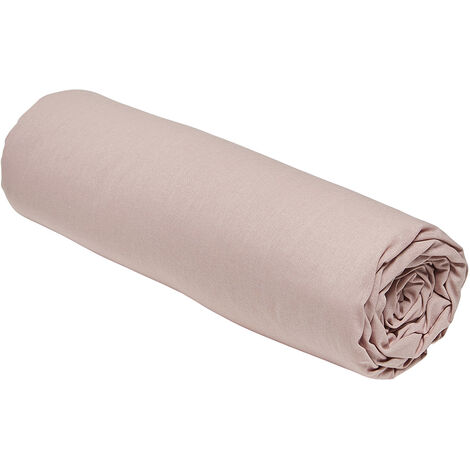 Drap housse 100% coton 57 fils 90x190 bonnet 23 cm ESSENTIAL Rose