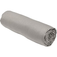 Drap housse 100% coton 140x190 extensible bonnet 25 cm Beige Dune