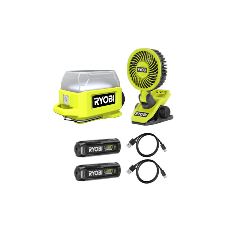 Pack RYOBI 4V Lanterne RLA4-0 - 250 lumens - 1 Batterie 3,0Ah - Câble USB