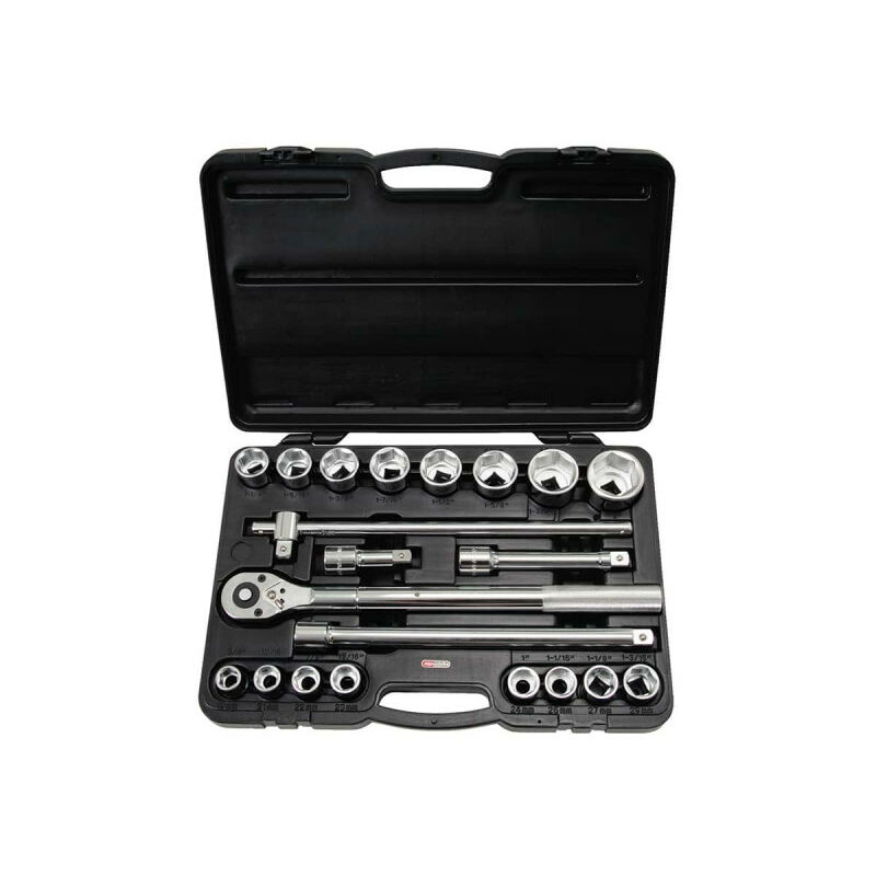 KS Tools - Coffret de douilles 6 pans métriques et accessoires 3/4'', 21  pièces