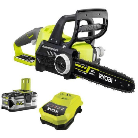 RYOBI Tronçonneuse - RCS18X3050F - 18V One+ Brushless - 1 batterie 5.0 Ah - 1 chargeur