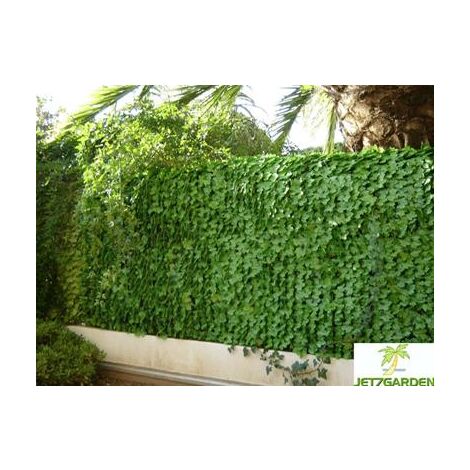 Haie artificielle feuilles de lierre 1,00m x 3m – Support grille plastique semi-souple – Traité anti-UV 9000 heures – Décoration outdoor/indoor – Jet7Garden