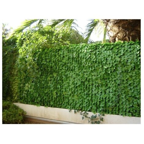 Haie artificielle feuilles de lierre 1,50m x 3m – Grille plastique semi-souple – Tissu polyester enduit – Traité anti-UV 9000 heures – Jet7Garden