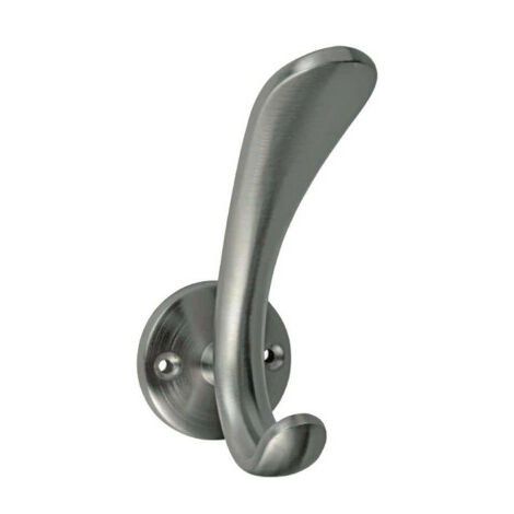 Patère courbe sur rosace de fixation - finition inox (1/2)