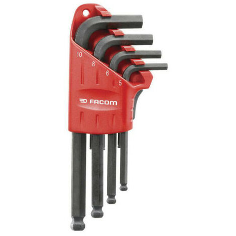 Facom JP9A Jeux de Clé mâles coudées 6 pans en Étui 260 g Gris//Rouge