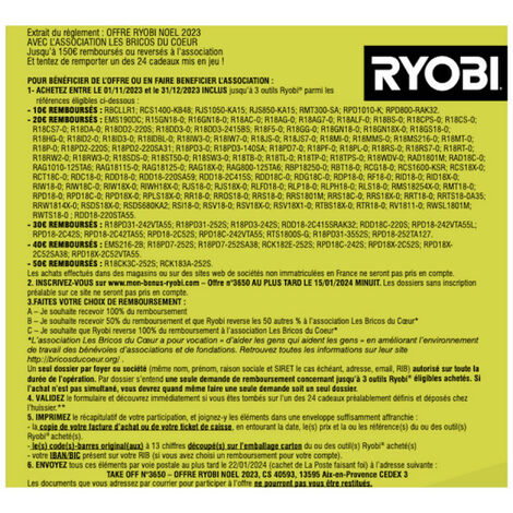 Pack RYOBI - Ponceuse excentrique RROS18-0 - 18V OnePlus - Sans batterie ni  chargeur - Plateau de ponçage ROSP1A - 125 mm