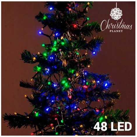 Guirlande Multifonction à Piles 48 LEDs Câble Noir Lumière Multicolore 4m