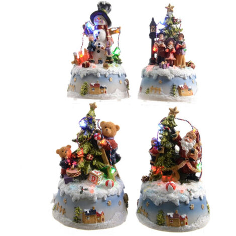 Figurines de noël led 10x9x15,5cm 3xaa modèles assortis (1/3)