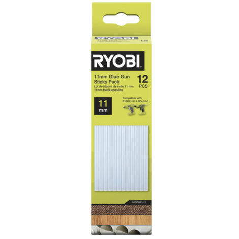 RYOBI Lot de 12 bâtons de colle - 11 mm - pour pistolet R18GLU et RGLU18