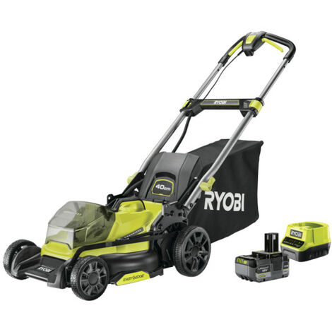 RYOBI Tondeuse poussée 18V Brushless - coupe 40cm - 1 batterie 5,0Ah - 1 chargeur rapide - RY18LMX40C-150 (1/10)