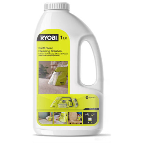 Ryobi – Produit de nettoyage 1L pour aspirateurs RDC18 et RDC18BL – Élimine taches et odeurs – Nettoyage tissus et tapis - RBACLS-01
