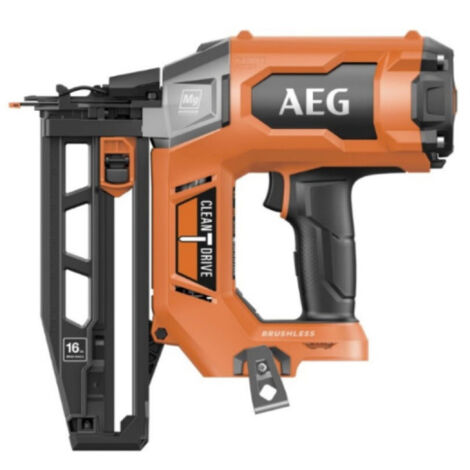 AEG – Cloueur de finition 18V Brushless – 16 GA – Moteur Brushless pour clous de 32 à 63,5 mm – Vitesse 3 clous/seconde – Nez étroit pour précision - B16BN18-0 (1/5)