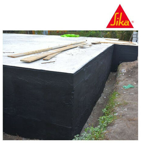 Collage d'isolant thermique et protection des fondations SIKA Igakol - Noir - 5kg