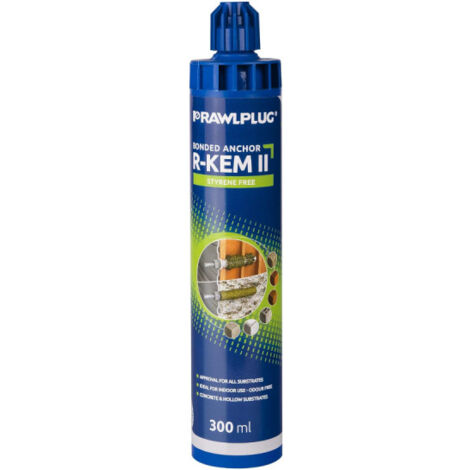 Rawl – Kit de scellement chimique 300 ml – Pour béton non fissuré – Application rapide – Ton pierre – Fixation chimique Polyester R-KEM II