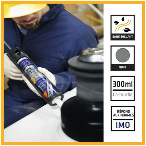 Lot de 2 colles mastic marine SIKA Sikaflex 291i - Gris - 300ml