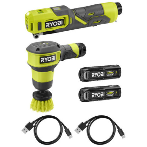 Pack RYOBI 4V Gonfleur - 6,9 bars - Brosse motorisée - 2 Batteries 2,0Ah (1/4)