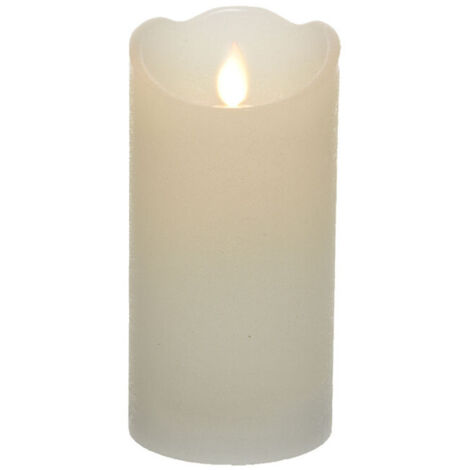 Bougie Intérieur Led ø7,5x15cm Couleur Blanche. Finition Rustique Blanc Chaud Clair (1/2)