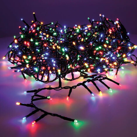 Guirlande lumineuse de Noël 16m – 500 LED multicolores clignotantes – Câble vert pour extérieur – Ambiance festive garantie (1/7)