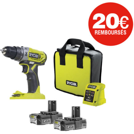 RYOBI Perceuse-visseuse à Percussion Brushless 18V One+ - 2 Batteries Lithiumplus 5ah 2ah R18pdbl Ll52s 4148300