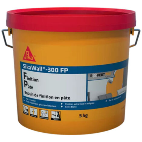 Sika – Enduit de lissage blanc 5kg – Prêt à l'emploi pour surfaces en béton et crépis – Finition extra lisse en 3h30 - SikaWall-300
