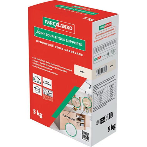 Parexlanko – Joint souple pour carrelage 5kg – Finition lisse et hydrofuge – Résistant à l'eau – 3445