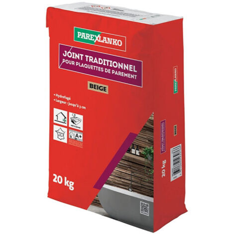 Parexlanko – Joint authentique pour plaquettes beige 20 kg – Hydrofugé pour intérieur et extérieur – Joint jusqu'à 3 cm de largeur – 3468 (1/5)