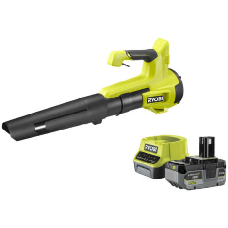 Ryobi – Souffleur à batterie 18V – Soufflerie 160 km/h – Avec batterie 4,0Ah et chargeur – Moteur puissant pour nettoyage rapide