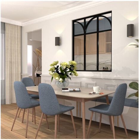 Verrière d'intérieur en aluminium 3 vitrages – 105 x 123 cm – Aluminium noir mat RAL 9005 – Arches et traverses décoratives – Espace Bricolage