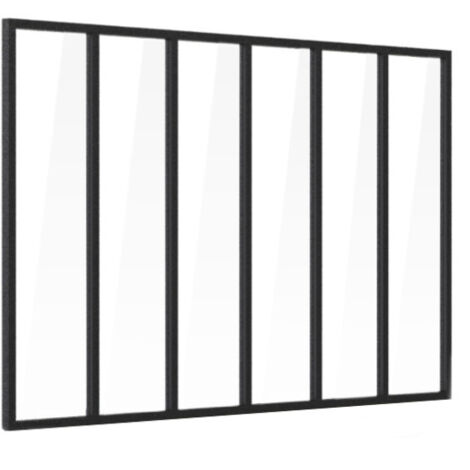 Verrière d'intérieur en aluminium - 6 vitrages - Noir - 207 x 123 cm