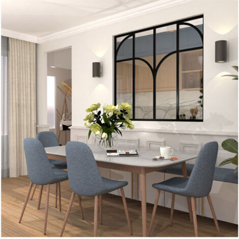Verrière d'intérieur en aluminium noir – 4 vitrages 4 mm – Dimensions 139 x 123 cm – Profils ultra-fins 28 mm – Installation rapide – Espace Bricolage (1/3)