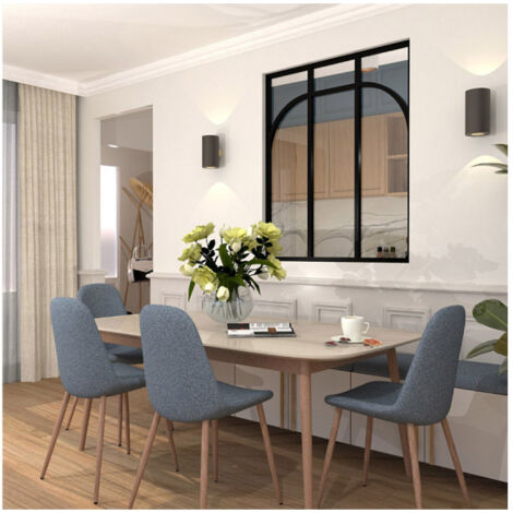Verrière d'intérieur aluminium 3 vitrages – Dimensions 105 x 123 cm – Cadre noir mat 28mm – Installation simplifiée pour espaces lumineux – Espace Bricolage