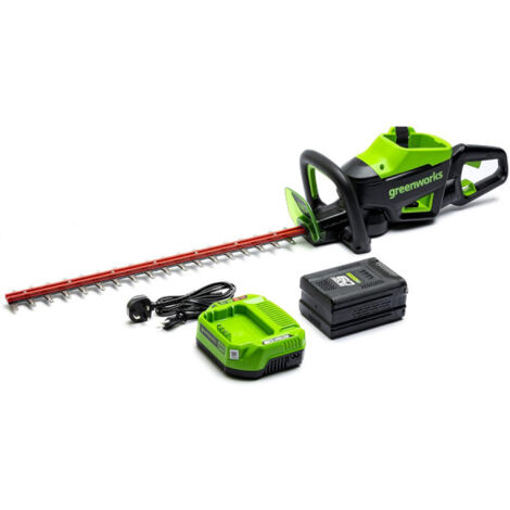 Taille-haies sans fil Brushless GREENWORKS 60V - Lame 66cm - 1 batterie 2.0 Ah - 1 Chargeur - GD60HT66K2 (1/4)