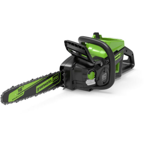 Greenworks – Tronçonneuse à batterie 60V – Moteur Brushless – Barre de coupe 40 cm – Activation à 2 boutons – Frein de chaîne