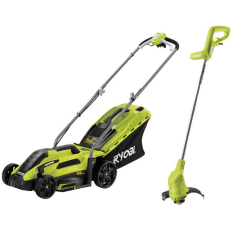 Pack RYOBI Tondeuse électrique 1300W 33cm RLM13E33S - Coupe bordures et dresse bordures 350W RLT3525