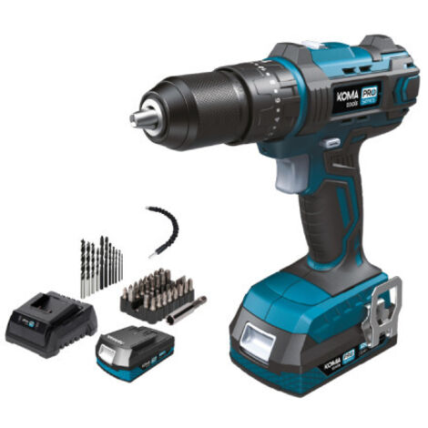 Perceuse-visseuse 20V KOMA TOOLS - Batterie 2,0Ah - Chargeur - Accessoires (1/3)