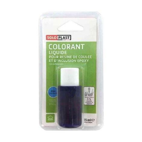 Liquide colorant pour résine SOLOPLAST 15ml bleu translucide