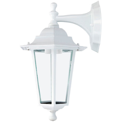 Lanterne murale en aluminium et verre ip44 e27 60w Coloris blanc ø19,5x21x32cm Modèle Zurich EDM (1/3)