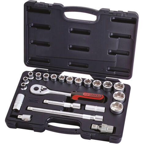 Coffret Douilles KS TOOLS 21 Pièces - 1" à Cliquet, Malle Métal, Qualité Pro