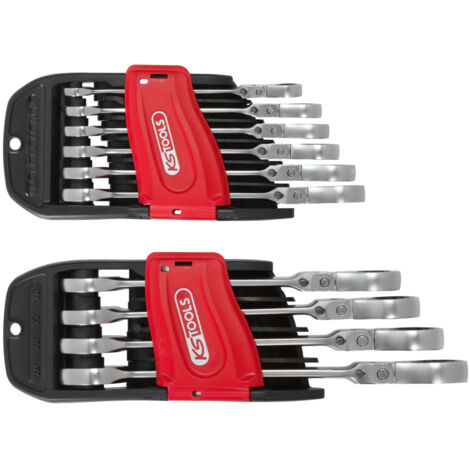 KS Tools - Jeu de 10 clés mixtes à cliquet à tête inclinable à verrouillage GEARplus® - 503.4850
