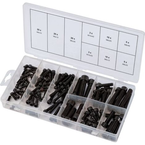 Ks Tools – Assortiment de 106 vis hexagonales M4 à M10 – Norme DIN 912 – Mallette de rangement – Pour assemblage meubles et construction - D133702