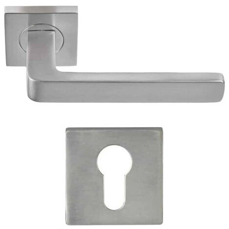 Pack poignée et rosace de porte Aluminium - Soho - Finition Nickelée (1/3)