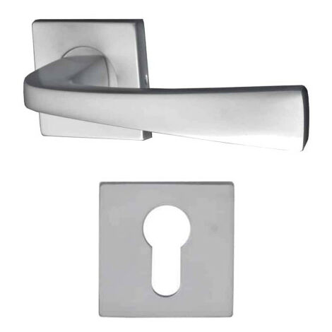 Pack poignée et rosace Aluminium - Ambiance - Finition Chrome perle (1/3)